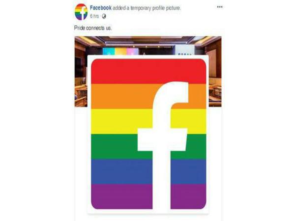 Facebook display multi-hued icon