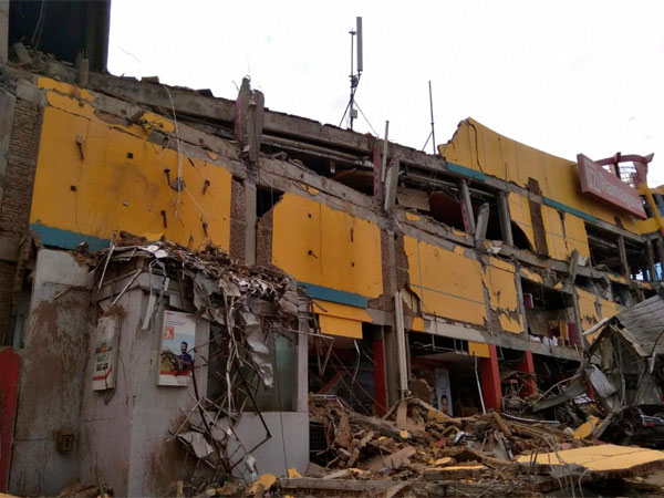 Damaged department store building Damaged department store building