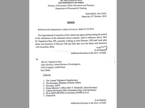 CBI war: Nageshwar Rao appointed interim director, Verma, Asthana sent on leave CBI war: Nageshwar Rao appointed interim director, Verma, Asthana sent on leave