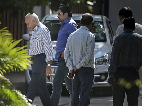 M J Akbar at his residence