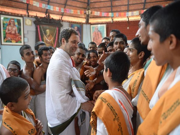 Rahul Gandhi in Shringeri, Karnataka