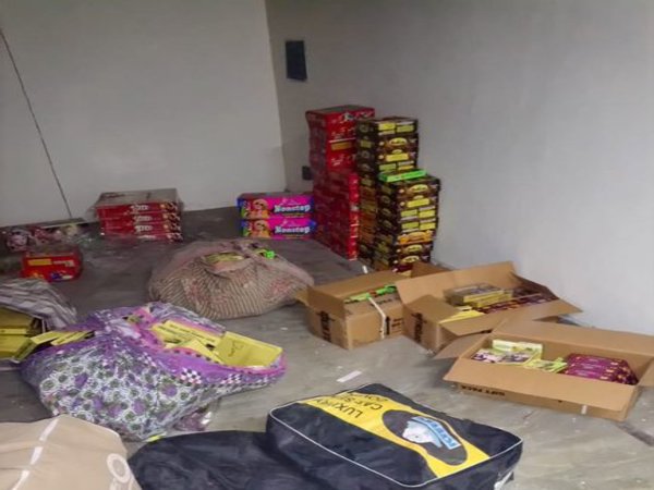 Crackers seized from Dwarka today