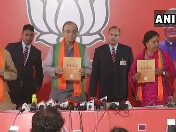 BJP releaseing manifesto for Rajasthan polls