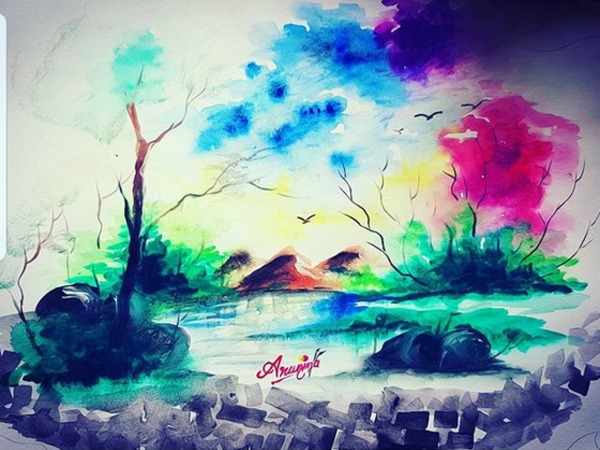 One of Arunimas paintings ( Image courtesy – Instagram/ arunimarajan) One of Arunimas paintings ( Image courtesy – Instagram/ arunimarajan)