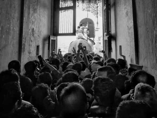 54-year-old Celebrity jumbo Ramachandran opens Thrissur Pooram festival in Kerala