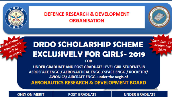 DRDO Scholarship for girls 2019: Earn upto 1,86,000 for UG, PG courses; check details DRDO Scholarship for girls 2019: Earn upto 1,86,000 for UG, PG courses; check details