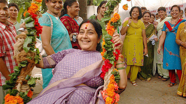 Sushma Swaraj at Teej festival