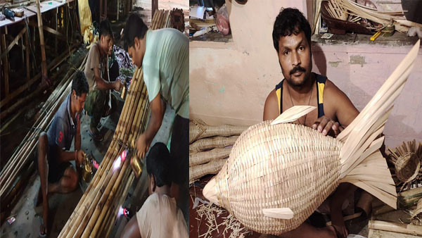 Artisans's work on progress at Ballygunge Cultural Association