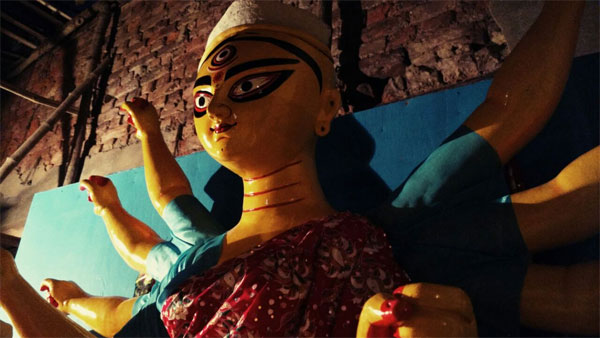 When the Durga idol making is completed