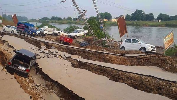 A view of damaged roads after a 5.8-magnitude earthquake rocked Pakistan-occupied Kashmir A view of damaged roads after a 5.8-magnitude earthquake rocked Pakistan-occupied Kashmir