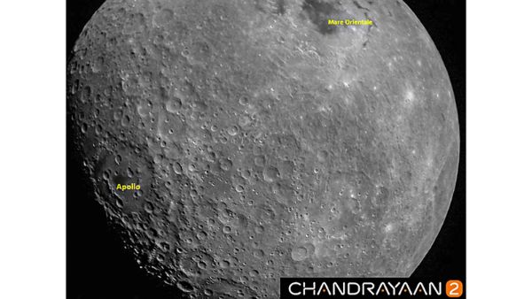 A view of the first Moon image captured by Chandrayaan 2