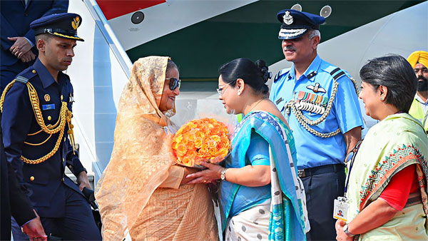 Bangladesh Prime Minister Sheikh Hasina arrives in India