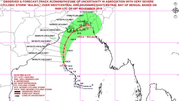 Cyclone Bulbul intensifies, to bring heavy rains in Odisha, West Bengal, Bangladesh Coast Cyclone Bulbul intensifies, to bring heavy rains in Odisha, West Bengal, Bangladesh Coast