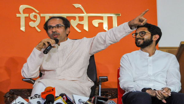 Uddhav Thackeray along with his son Aaditya Uddhav Thackeray along with his son Aaditya