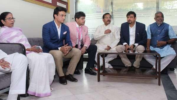 BCCI President Sourav Ganguly and CM Mamata at the opening ceremony of pink ball day-night test match