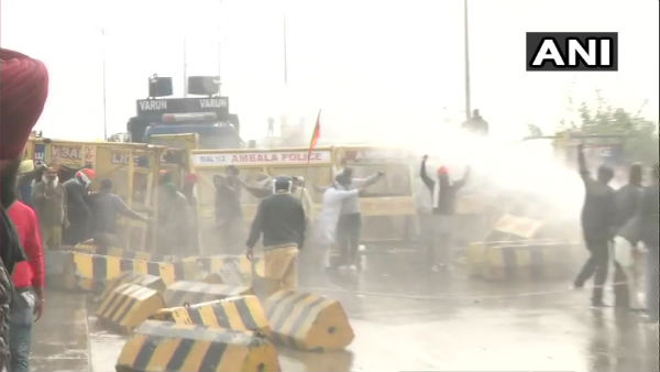 Haryana Police uses water cannons, tear gas to disperse Punjab farmers at Shambhu border Haryana Police uses water cannons, tear gas to disperse Punjab farmers at Shambhu border