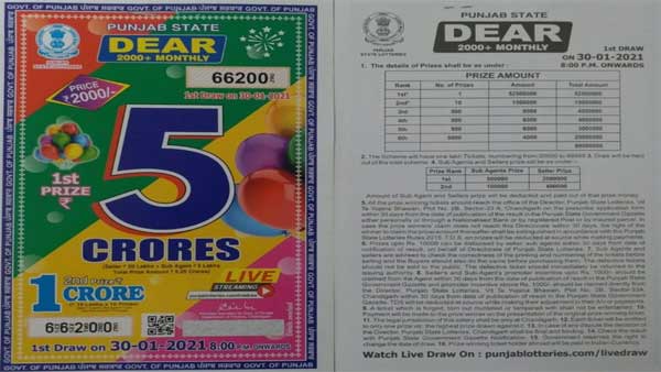 Punjab State Lottery Dear 2000+ monthly lottery 2021: How to buy and prize scheme Punjab State Lottery Dear 2000+ monthly lottery 2021: How to buy and prize scheme
