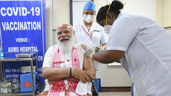 PM Modi takes his first dose of vaccine against COVID-19 PM Modi takes his first dose of vaccine against COVID-19