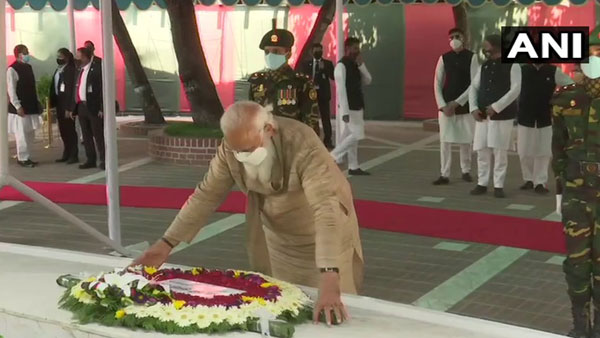 PM visits mausoleum of 'Bangabandhu' Sheikh Mujibur Rahman, pays floral tributes