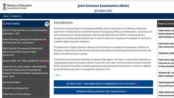 JEE main April 2021 registration ends tomorrow: Direct link to apply JEE main April 2021 registration ends tomorrow: Direct link to apply