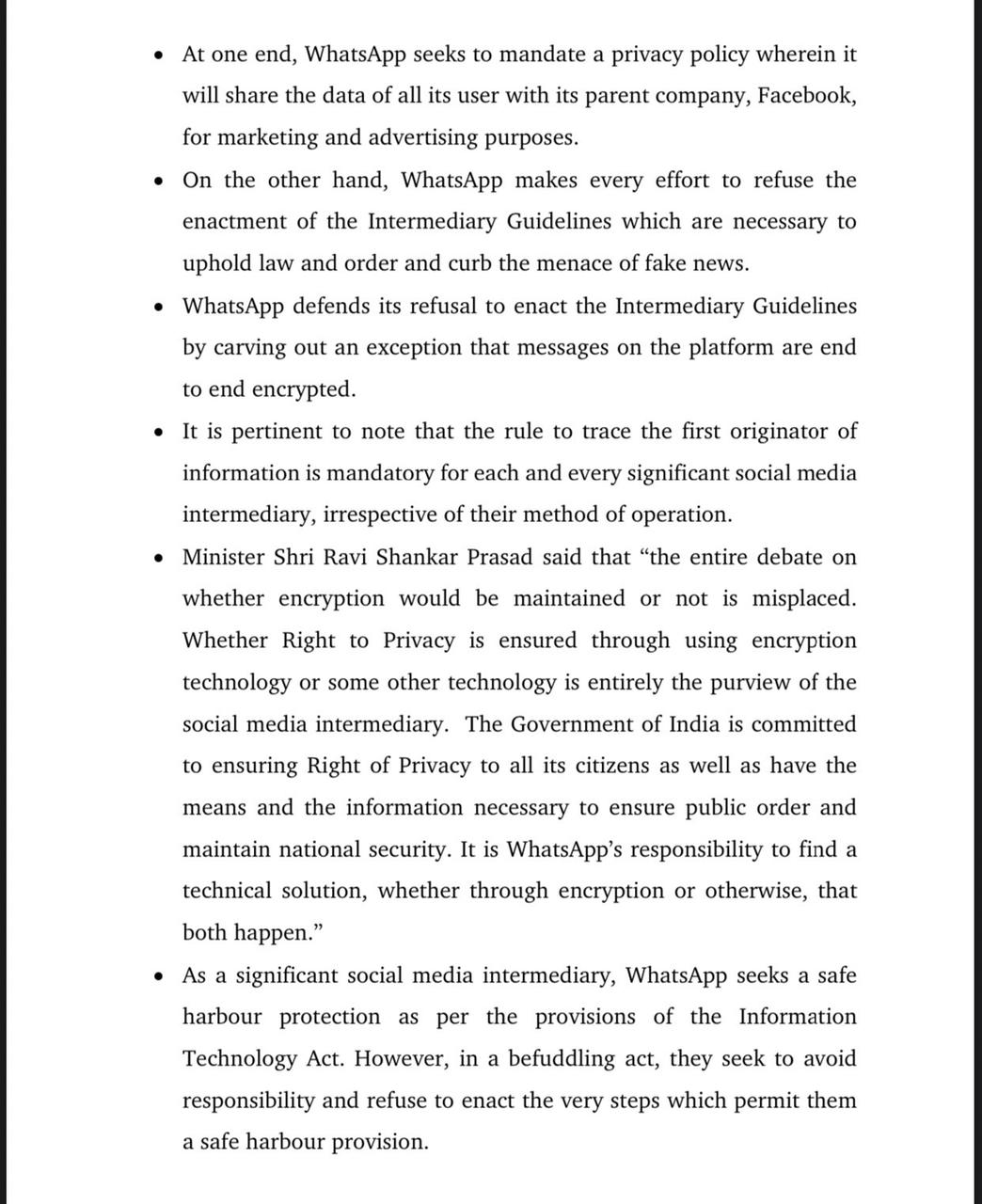 We respect right of privacy, has no intention to violate it: Govt responds to Whatsapp