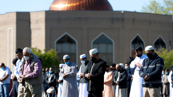 In Chicago, Muslims perform an Eid al-Fitr prayer in an outdoor open