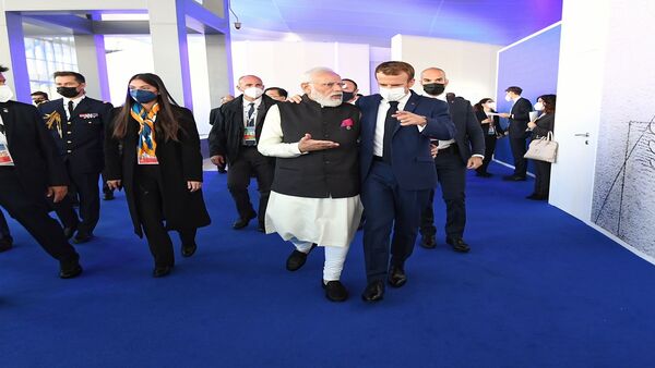 PM Modi with Macron