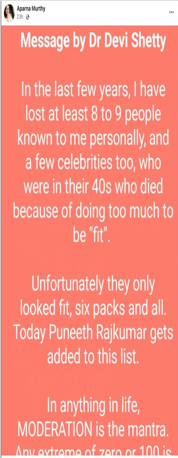 Fake: Dr. Devi Shetty never said Puneeth Rajkumar died due to excessive fitness mania