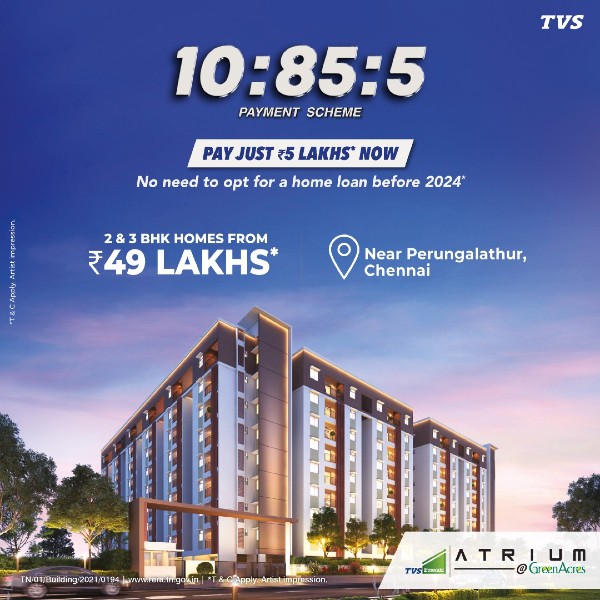 Book a home at a click of a button at TVS Emerald Atrium