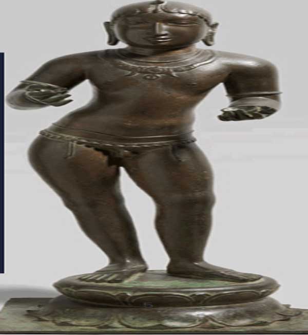The child-saint Sambandar 12th century CE, Tamil Nadu, Bronze, 55.9cm x 19.0cm 96657: