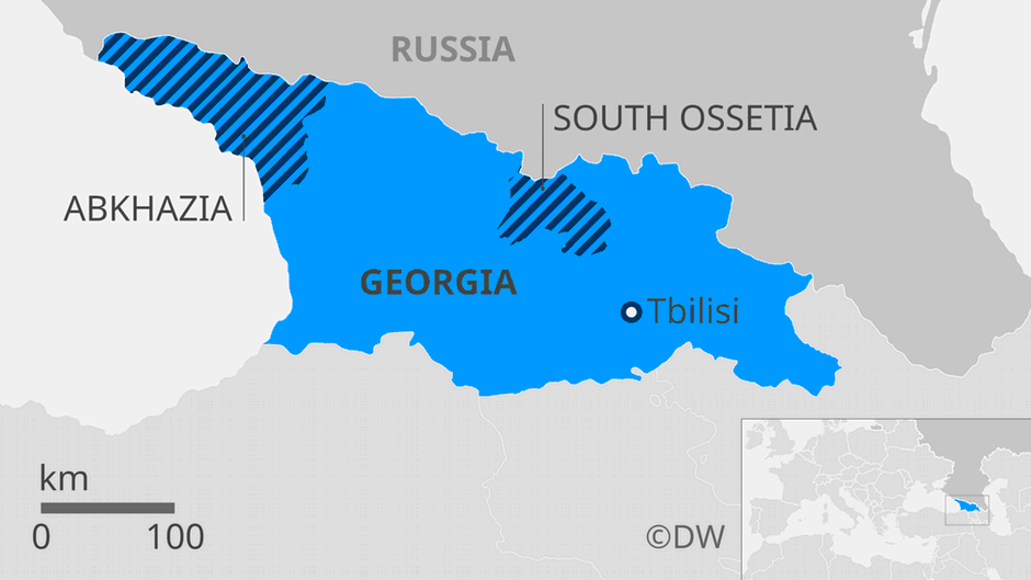Georgia and self-proclaimed republics of South Ossetia and Abkhazia
