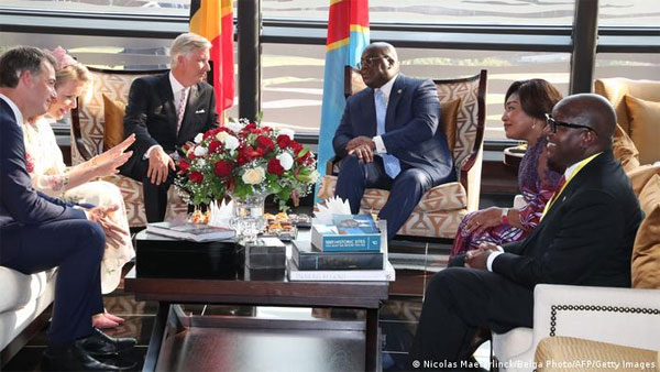 Belgiums king arrives in DR Congo