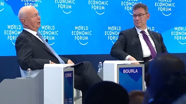 Pfizer CEO Albert Bourlas conversation with WEFs chairman Klaus Schwab Pfizer CEO Albert Bourlas conversation with WEFs chairman Klaus Schwab
