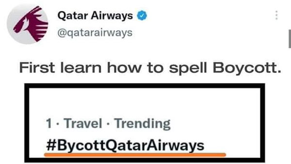 Fact check: Morphed Tweet shared as Qatar Airways response to boycott call by Indian 