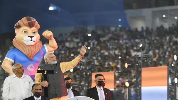 The official mascot for the National Games 2022 is Savaj, the Asiatic lion