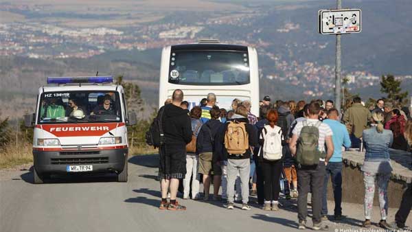 Forest fire breaks out at northern Germanys highest peak