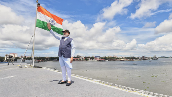 In pics: PM Modi commissions Indias first indigenous aircraft carrier INS Vikrant