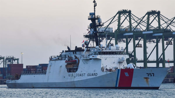 The U.S. Coast Guard Cutter (USCGC) Midgett, which is on a four-day visit to India, anchored at the Chennai Port on Friday, September 16
