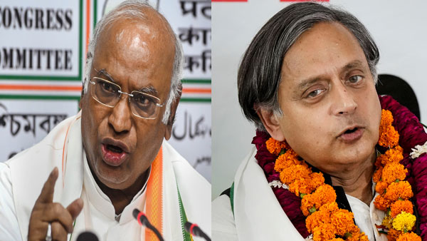Mallikarjun Kharge and Shashi Tharoor Mallikarjun Kharge and Shashi Tharoor