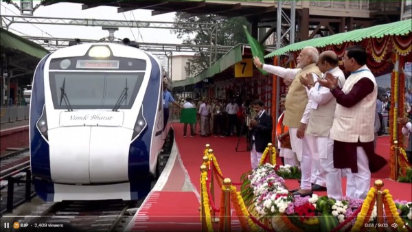 PM Modi flags off Vande Bharat Express at KSR railway station in Bengaluru