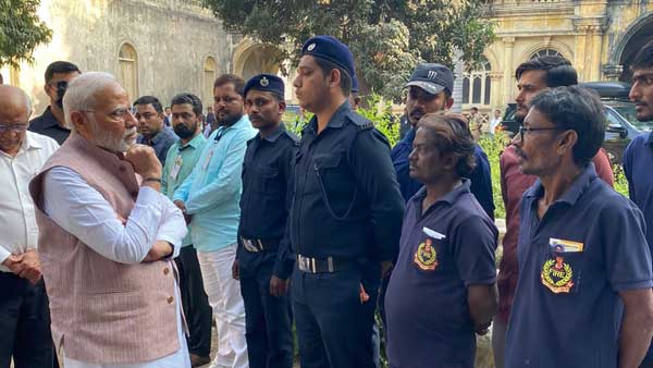 In pics: PM Modi meets relief workers in Morbi