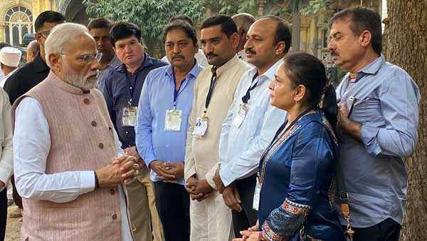 In pics: PM Modi meets relief workers in Morbi