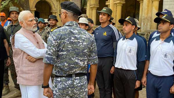In pics: PM Modi meets relief workers in Morbi