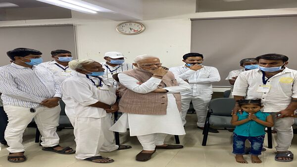 PM Modi meets Morbi victims family