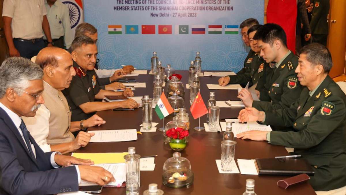 Rajnath Singh meets Chinese defence minister ahead of SCO meet Rajnath Singh meets Chinese defence minister ahead of SCO meet