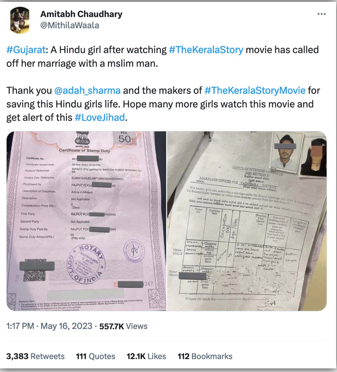 Fact Check: This Hindu Woman Did Not Call Off Her marriage After Watching the Kerala Story