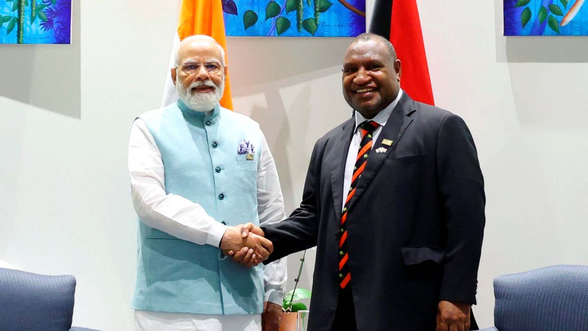 Prime Minister Narendra Modi in a meeting with Papua New Guinea Prime Minister James Marape, in Port Moresby Prime Minister Narendra Modi in a meeting with Papua New Guinea Prime Minister James Marape, in Port Moresby