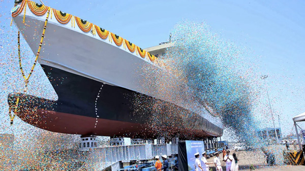 Anti-Submarine Warfare Ship Anjadip Built For Indian Navy Launched