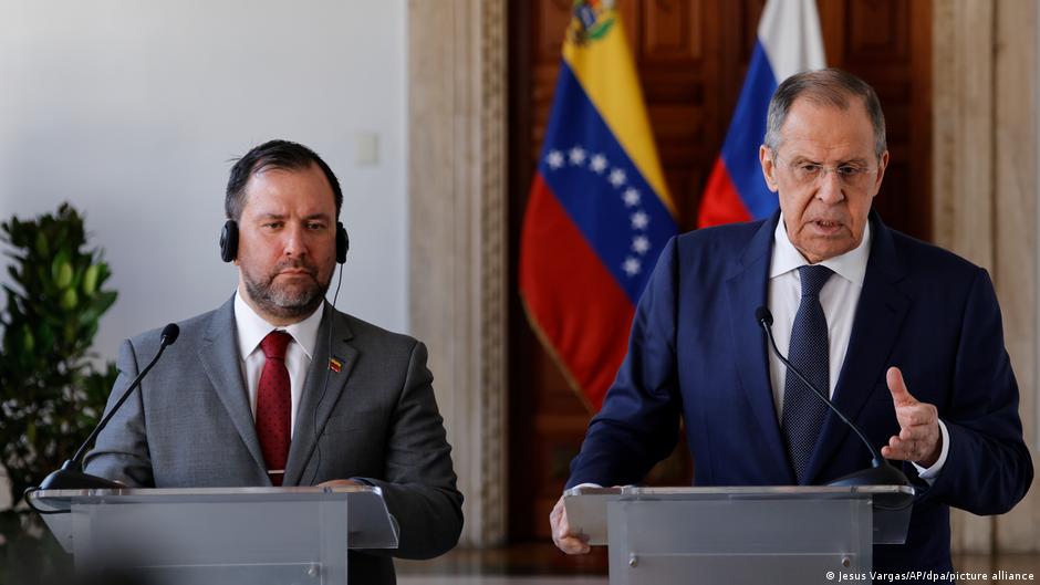 Longstanding ties: Russian foreign minister Sergey Lavrov meets his Venezuelan counterpart, Yvan Gil, in early 2023.