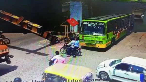 Iron Pillar Grid Collapses on Busy Road in Karnataka, Video Goes Viral